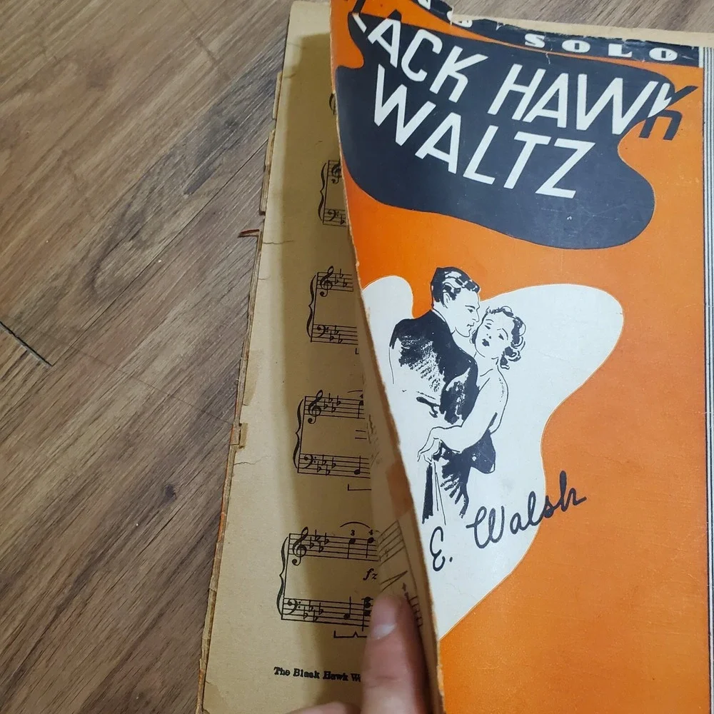 Black Hawk Waltz Piano Solo By Mary E Walsh 1936 Moderne Publication Sheet Music